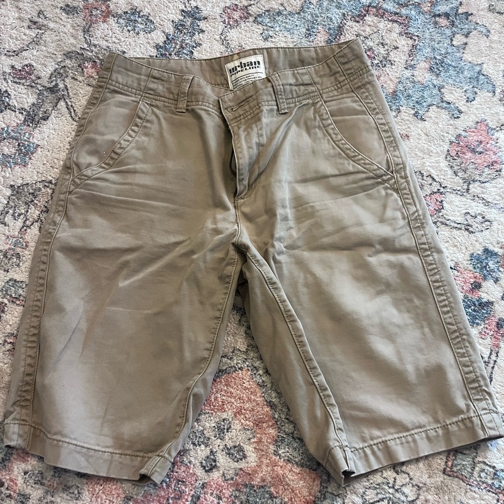 urban pipeline Men's Tan Flat-Front Stretch Shorts